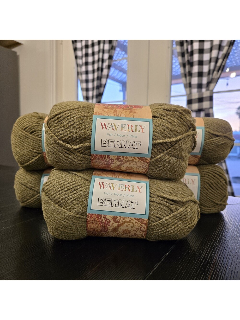 Bernat Waverly Yarn Lot Of 6 Willow Green Discontinued Medium 4 Acrylic New